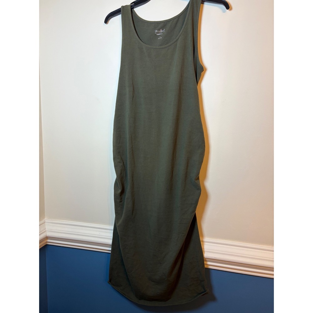 Isabel Maternity Ruched Bodycon Dress Set Women S Olive Black Tank Short Sleeve